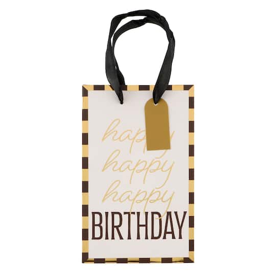 Small Black and Gold Happy Birthday Gift Bag by Celebrate It ™